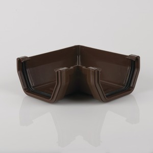 Brett Martin 114mm Squarestyle PVCu 90° Gutter Angle Brown