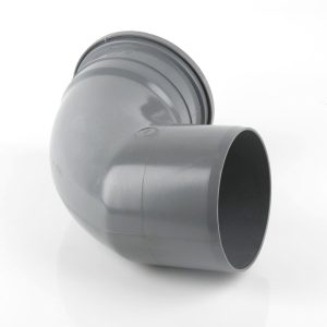 Brett Martin 160mm Push Fit PVCu 92° Single Socket Bend Grey