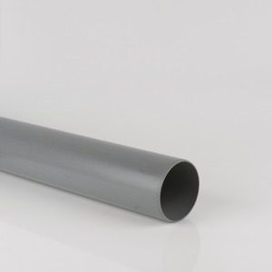 Brett Martin 110mm Push Fit PVCu Plain Ended 3m Pipe Grey