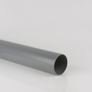 Brett Martin 110mm Push Fit PVCu Plain Ended 3m Pipe Grey