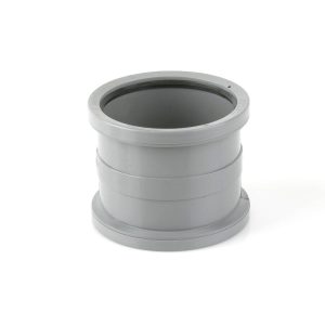 Brett Martin 110mm Push Fit PVCu Double Socket Pipe Connector Grey