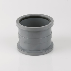 Brett Martin 160mm Push Fit PVCu Double Socket Pipe Connector Grey