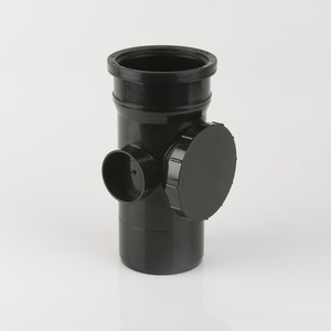 Brett Martin 110mm Push Fit PVCu Single Socket Access Pipe Black