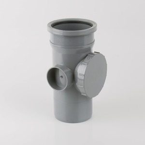 Brett Martin 110mm Push Fit PVCu Single Socket Access Pipe Grey