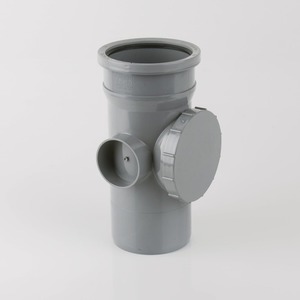 Brett Martin 110mm Push Fit PVCu Single Socket Access Pipe Grey