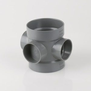 Brett Martin 110mm PVCu Double Solvent Weld Short Boss Pipe Grey