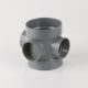 Brett Martin 110mm Push Fit PVCu Single Socket Triple Boss Pipe Grey