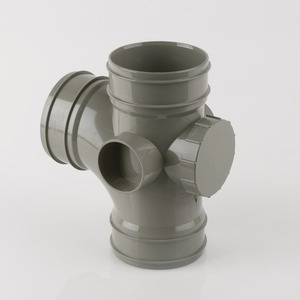 Brett Martin 110mm PVCu 92° Triple SW Socket Access Branch Grey Olive