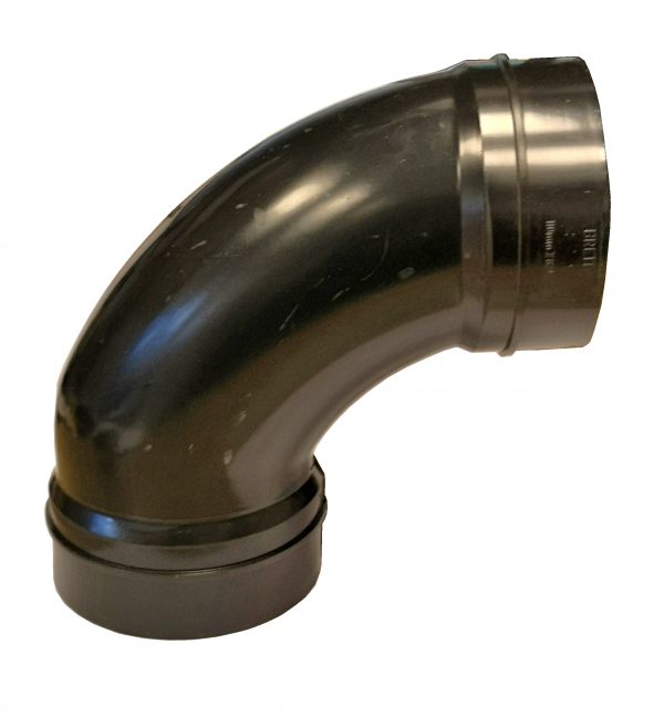 Brett Martin 110mm PVCu 92° Double Solvent Weld Socket Bend Black