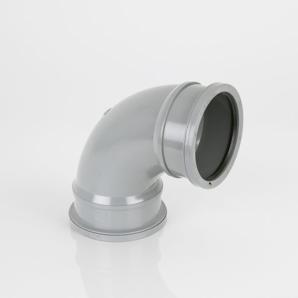 Brett Martin 110mm Push Fit PVCu 92° Double Socket Bend Grey