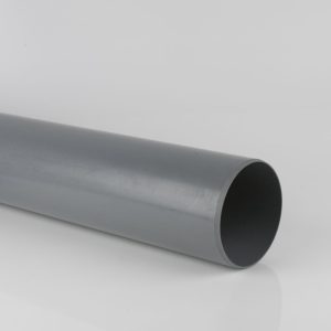 Brett Martin 160mm Push Fit PVCu 3m Plain Ended Pipe Grey