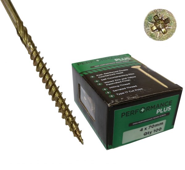 Performance Plus Screws 4 x 70mm (Box 100)