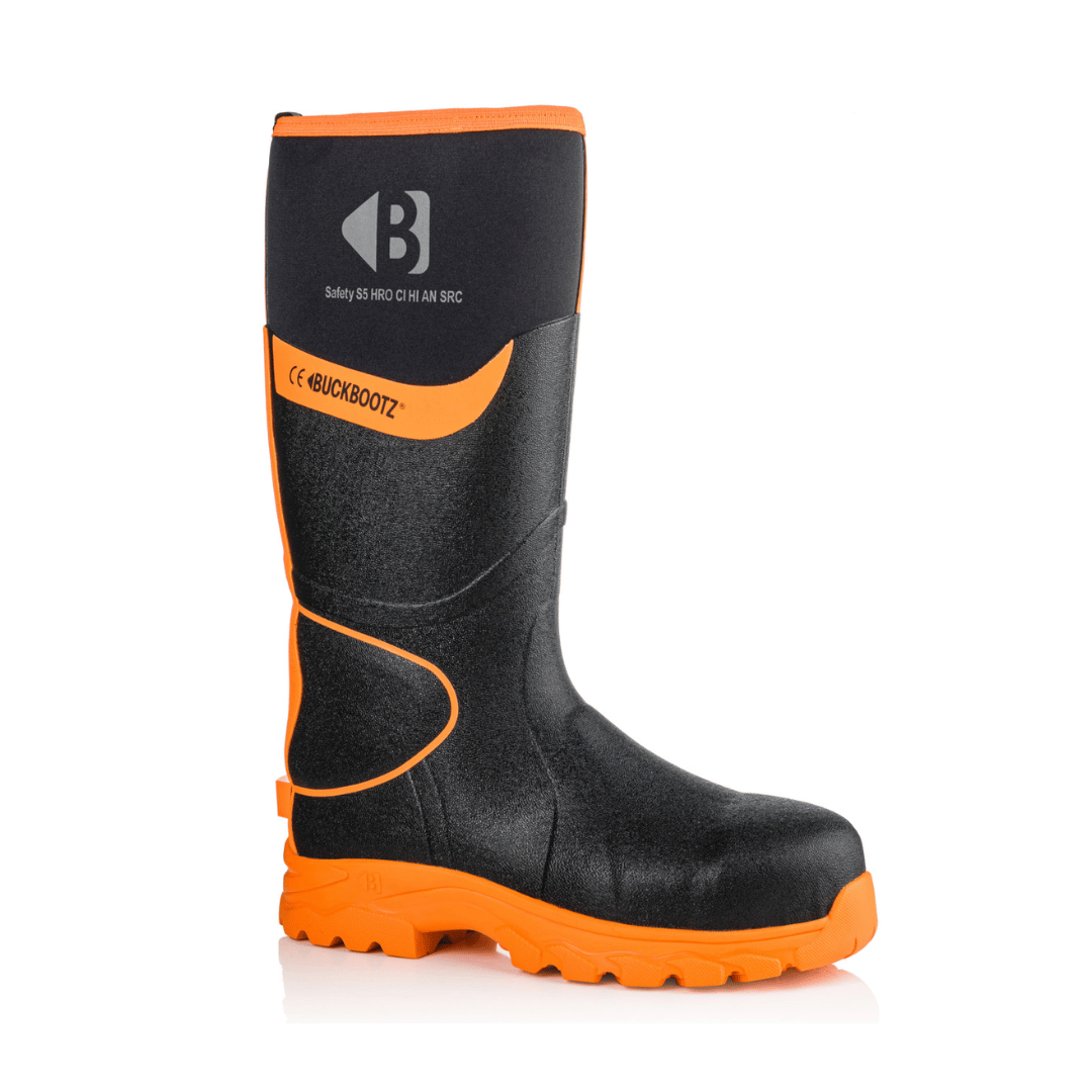 Hancocks Rubber Safety Wellington Boot Size 8 Colour Orange and Black