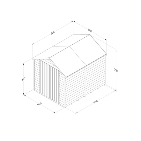 Apex Shed Overlap Pressure Treated 6ft x 8ft No Window