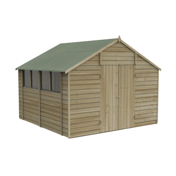 Apex Shed Overlap Pressure Treated 10ft x 10ft W/ Double Door