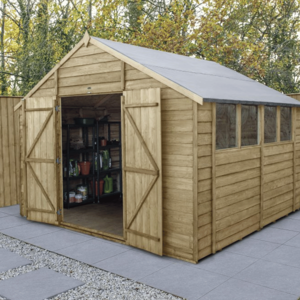 Apex Shed Overlap Pressure Treated 10ft x 10ft W/ Double Door