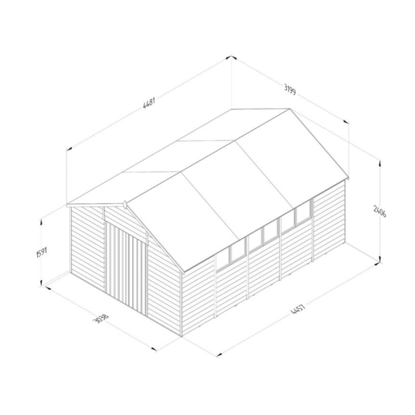 Apex Shed Overlap Pressure Treated 10ft x 15ft