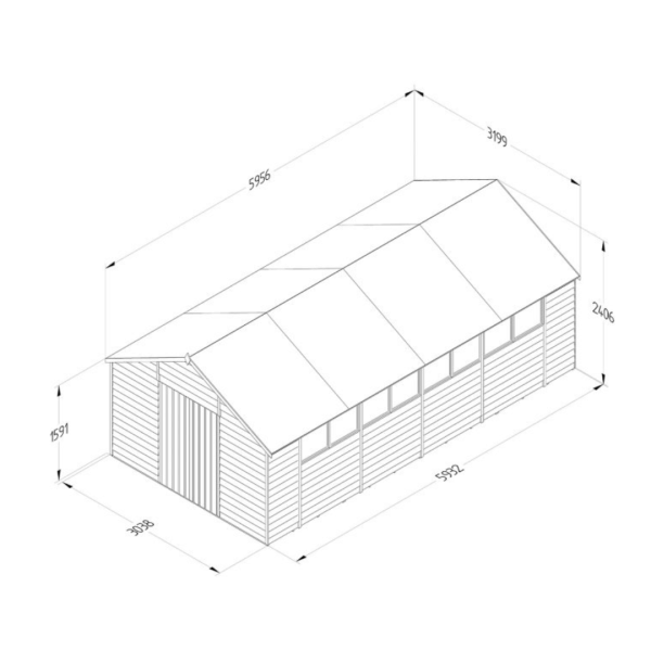 Apex Shed Overlap Pressure Treated 10ft x 20ft