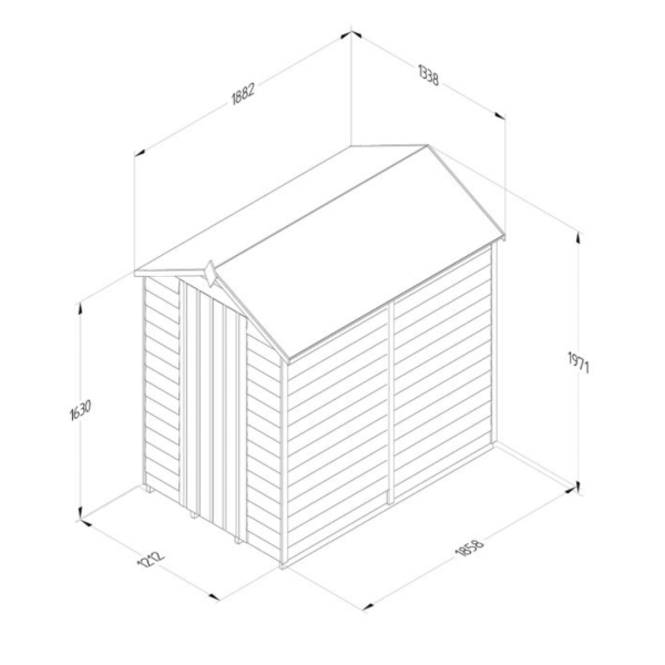 Apex Shed Overlap Pressure Treated 6ft x 4ft No Window