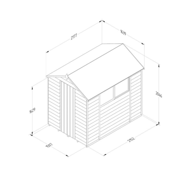 Apex Shed Overlap Pressure Treated 7ft x 5ft