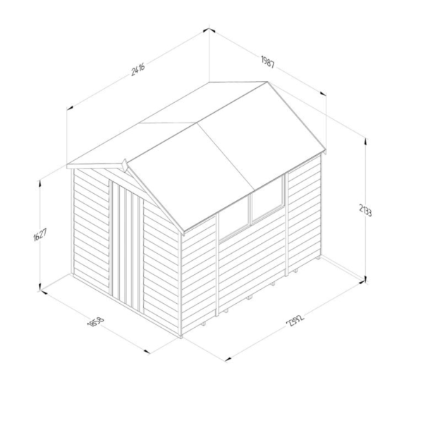 Apex Shed Overlap Pressure Treated 8ft x 6ft