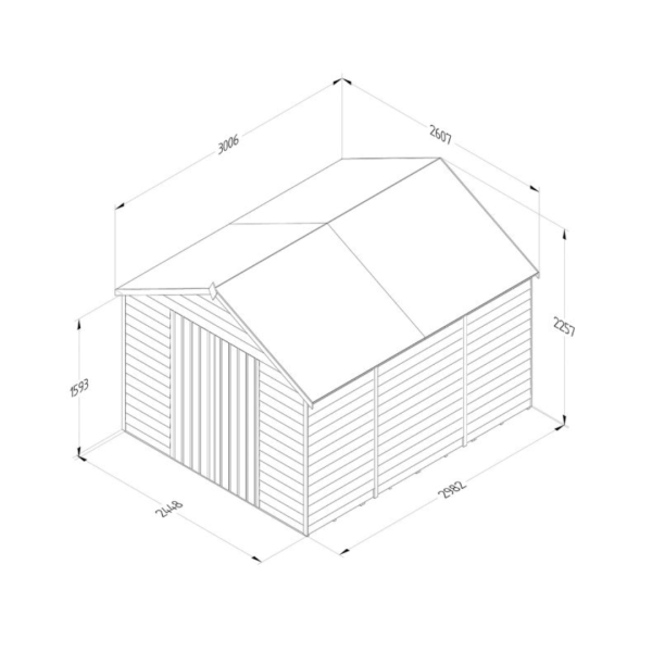 Apex Shed Overlap Pressure Treated 10ft x 8ft No Window