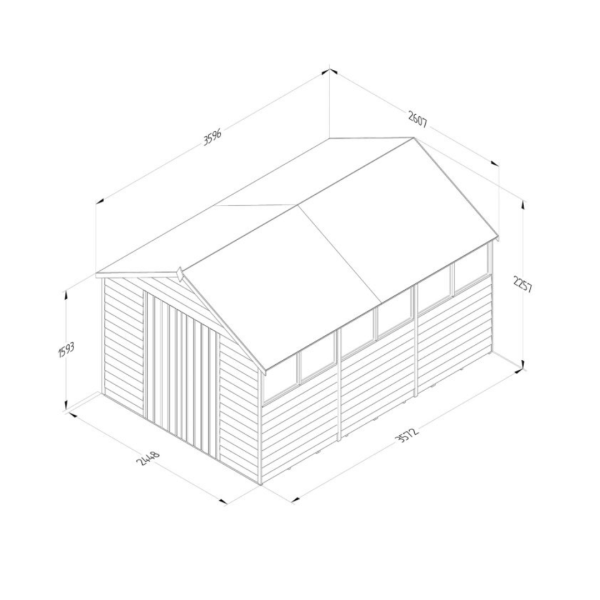 Apex Shed Overlap Pressure Treated 12ft x 8ft