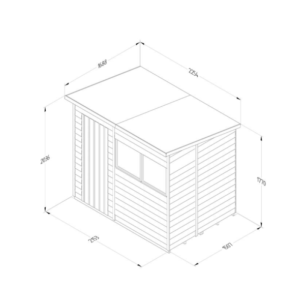 Overlap Pressure Treated 7x5 Pent Shed