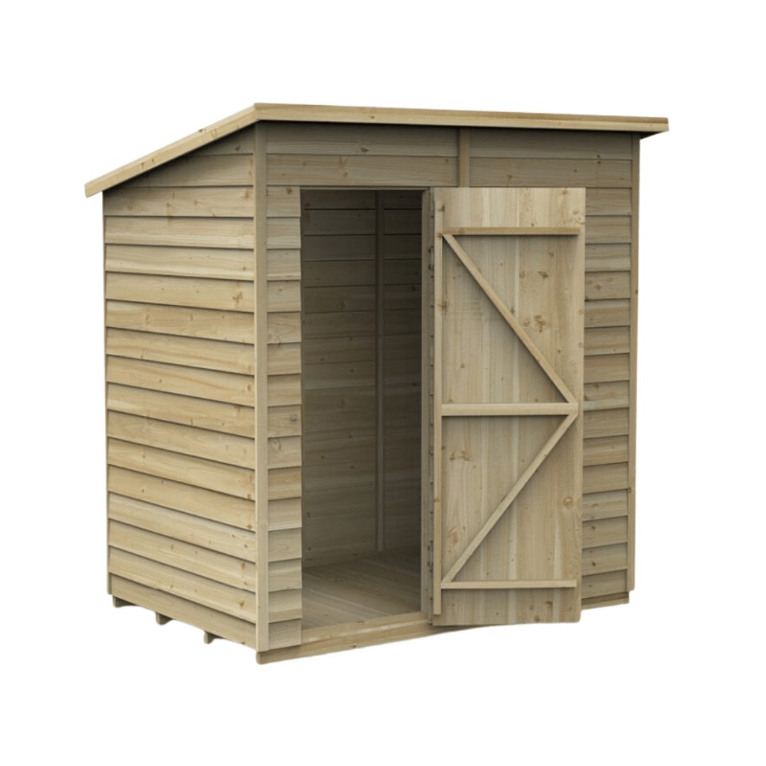 Overlap Pressure Treated Pent Shed 6x4 No Windows