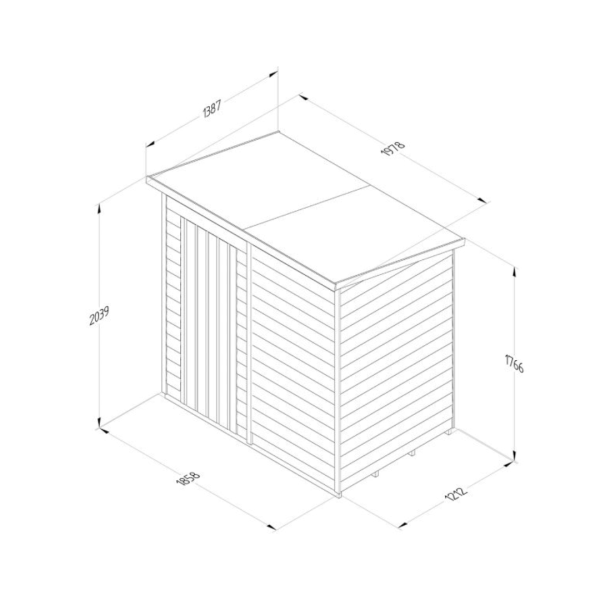 Overlap Pressure Treated Pent Shed 6x4 No Windows