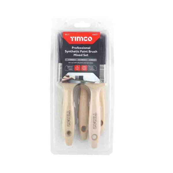 Timco Pro Synth Paint Brush Set 5PC