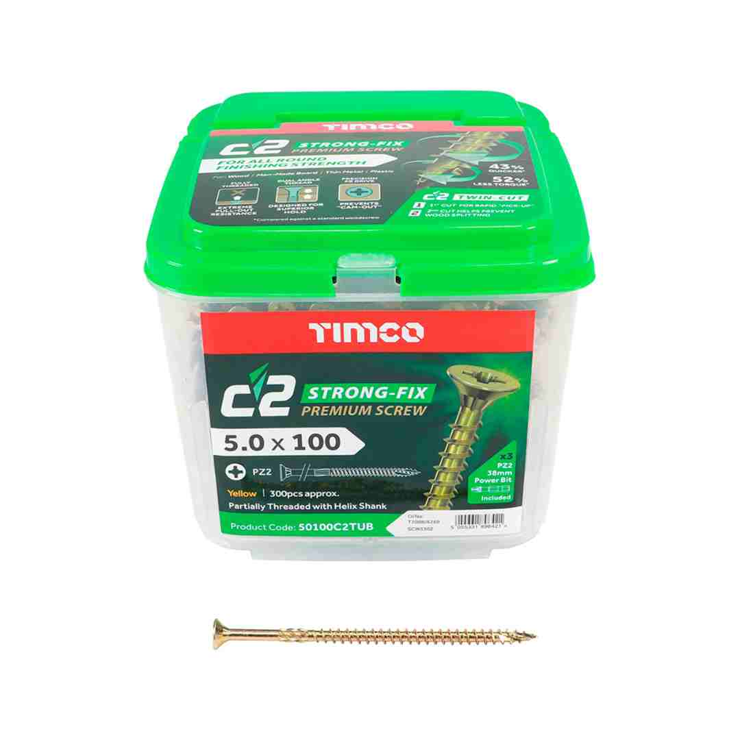 C2 Strong Fix Screw 5 x 100mm Tub (300)