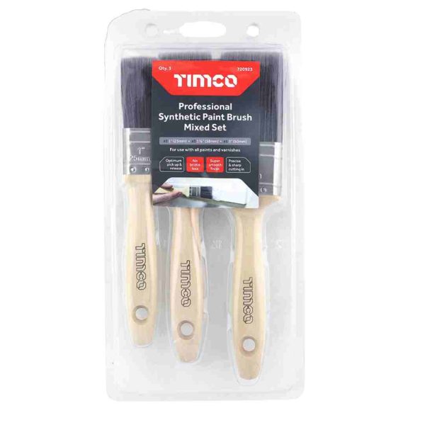 Timco Pro Synth Paint Brush Set 3PC