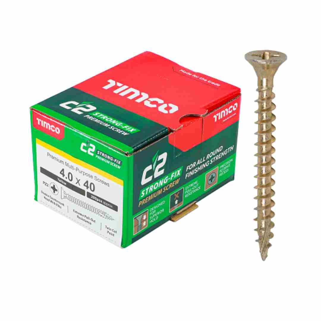 C2 Strong Fix Screw 4 x 40mm Box (200)