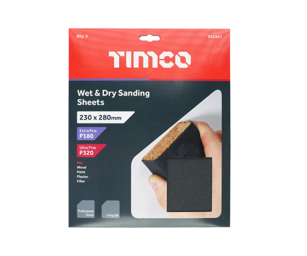 Timco Wet & Dry Sanding Sheets Mixed 280mm (180)