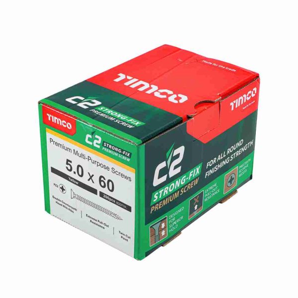 C2 Strong Fix Screw 5 x 60mm Box (200)