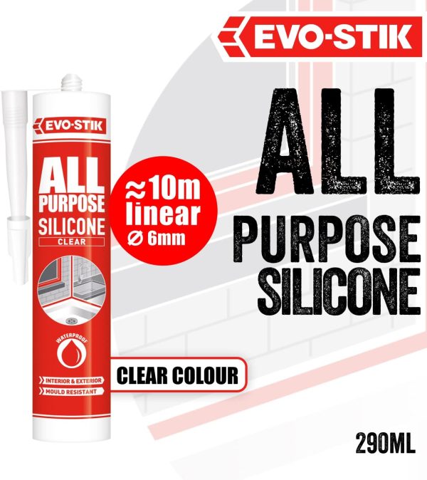 Evo Stik All Purpose Clear Flexible Silicone Sealant