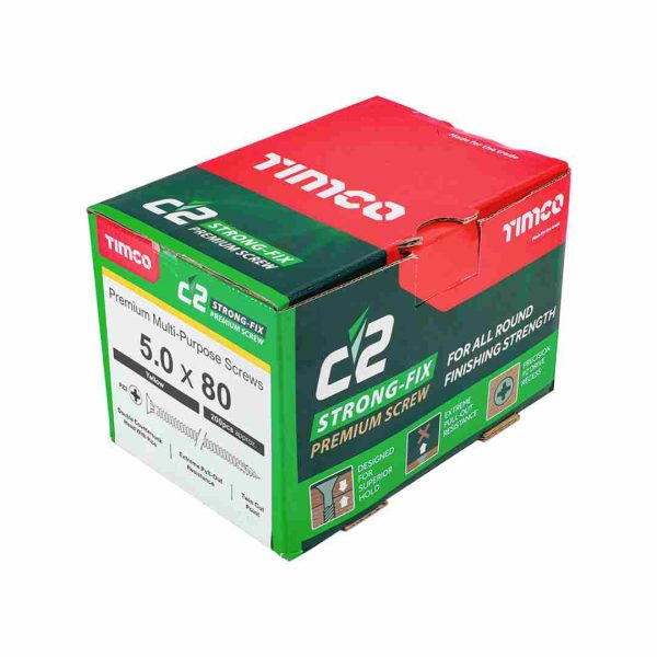 C2 Strong Fix Screw 5 x 80mm Box (200)