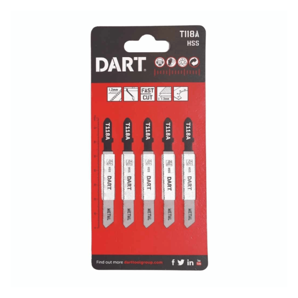 Dart T118A Metal Cutting Jigsaw Blade PK 5