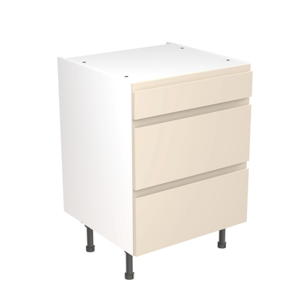 600 Cashmere Base Unit 3 Drawer 720mm x 600mm x 570mm