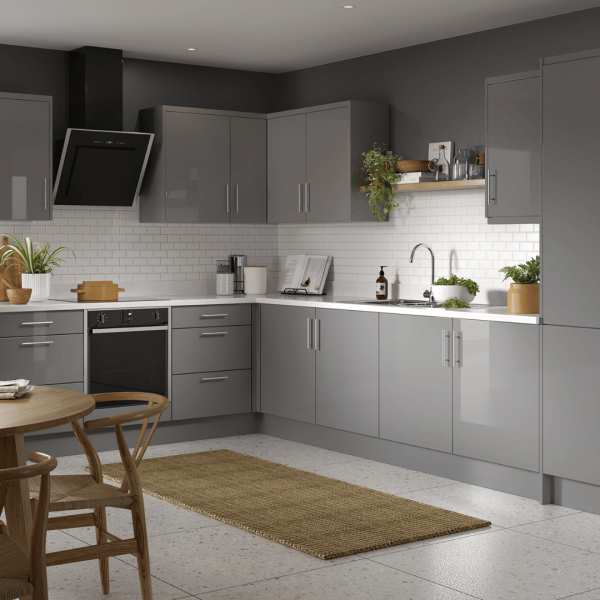 SLAB SUPERGLOSS DUST GREY KITCHEN