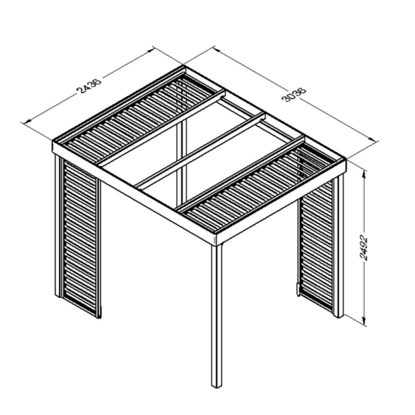 Dining Pergola 2490mm x 3040mm x 2440mm