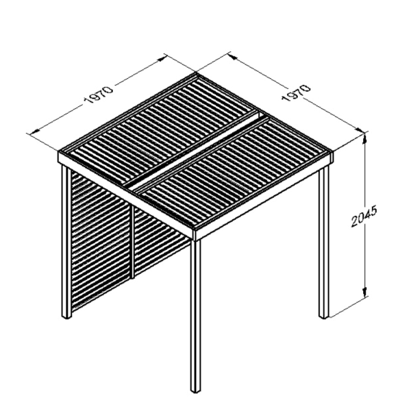 Modular Pergola W/ One Side Panel 2050mm x 1970mm x 1970mm