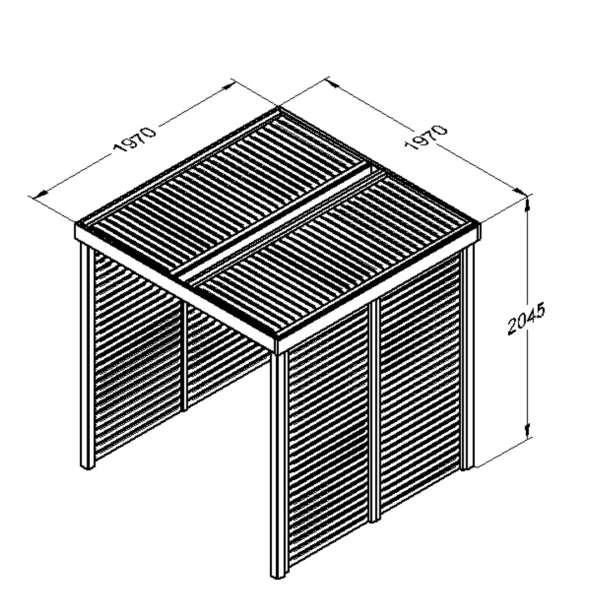 Modular Pergola W/ 3 Side Panel 2050mm x 1970mm x 1970mm