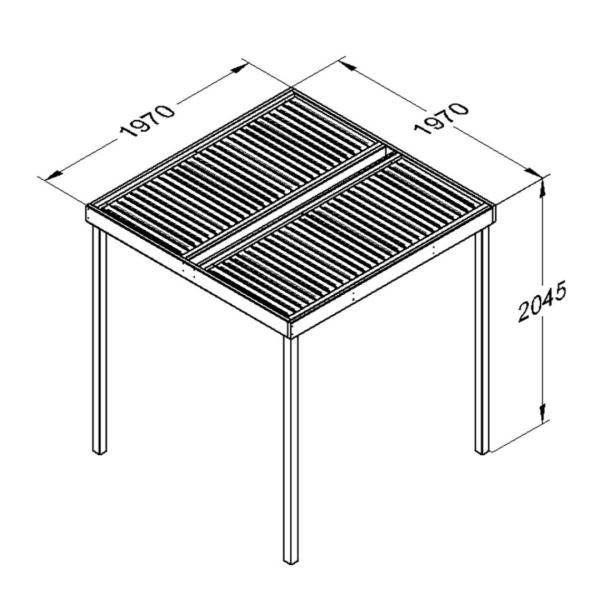 Modular Pergola No Sides 2050mm x 1970mm x 1970mm