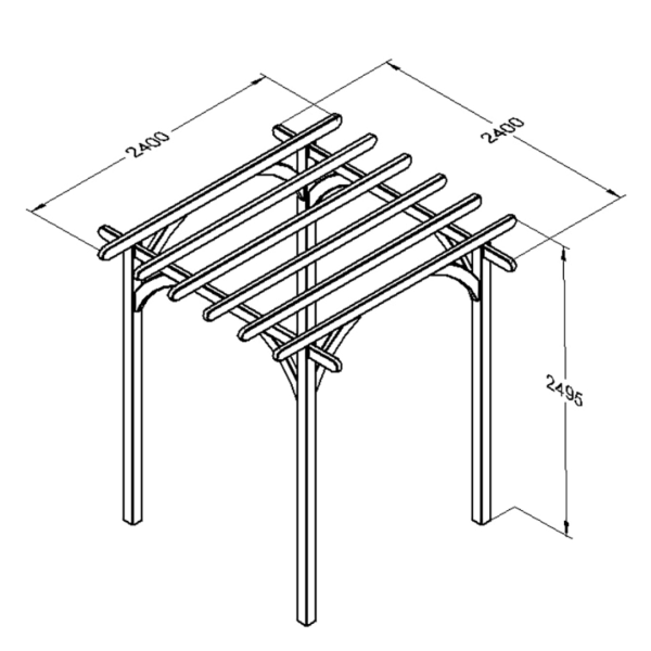 Ultima Pergola 2500mm x 2400mm x 2400mm