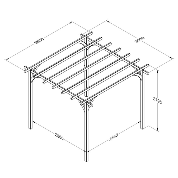 Ultima Pergola 2520mm x 3600mm x 3600mm