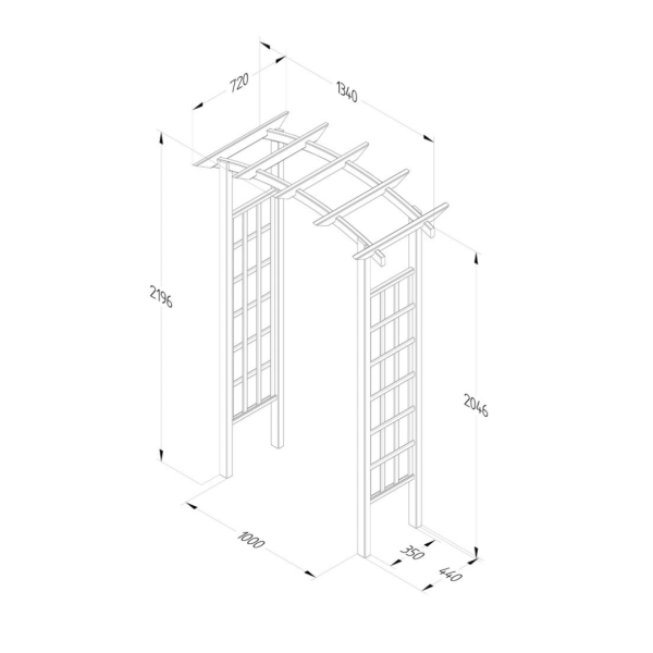 Classic Dome Top Arch 2200mm x 1340mm x 720mm