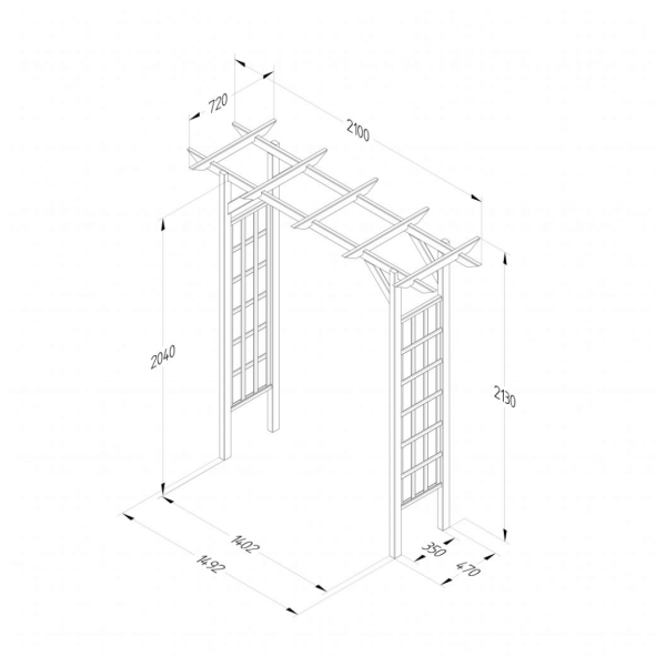 Classic Flat Top Arch 2130mm x 2100mm x 720mm