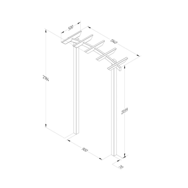 Hanbury Dome Top Arch 2180mm x 1340mm x 500mm